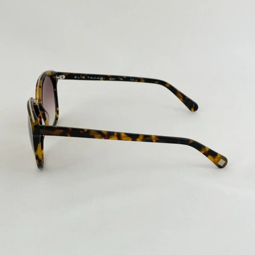 Elie Tahari Tortoise & Gold Cat Eye Sunglasses NWOT